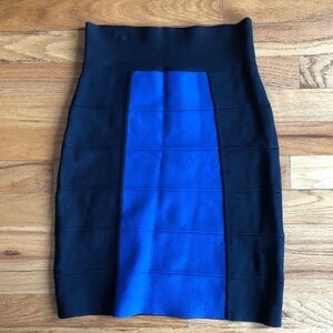 BCBGMaxAzria Black Blue Bandage Skit S